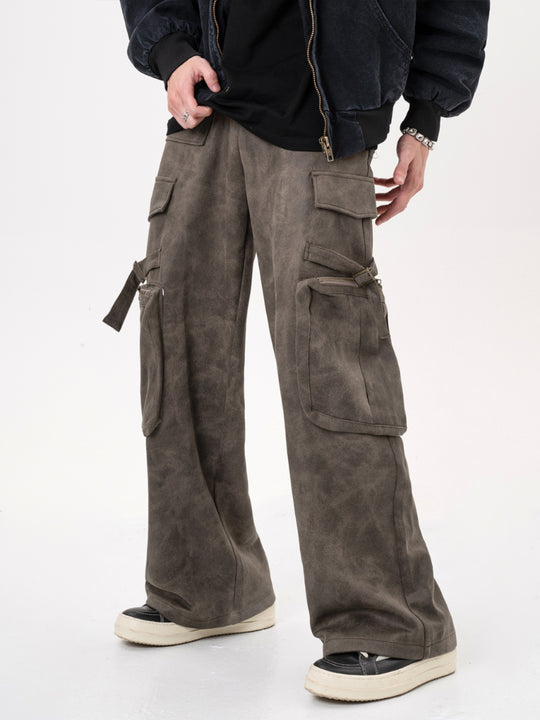 F3F Select Texture Suede Multi Pocket Work Cargo Pants