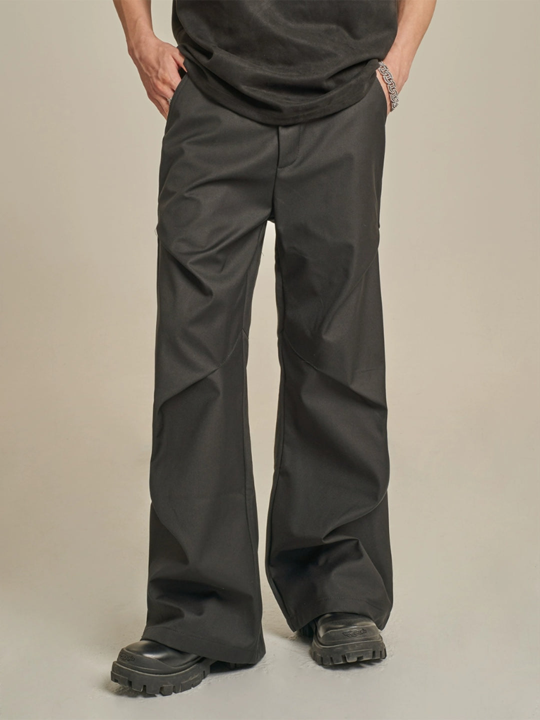 F3F Select Drape Black Suit Pants