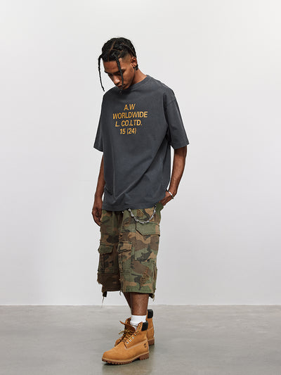 ANTIDOTE Washed Aged Font Clashing Letter Printed Tee
