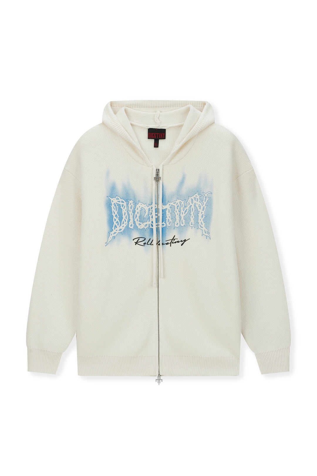 DICETINY Thorn Logo Print Zip Up Knit Hoodie | Face 3 Face