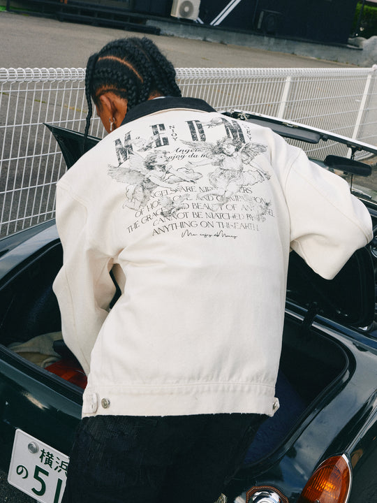 MEDM Sketch Angel Dove Embroidered Detroit Jacket | Face 3 Face