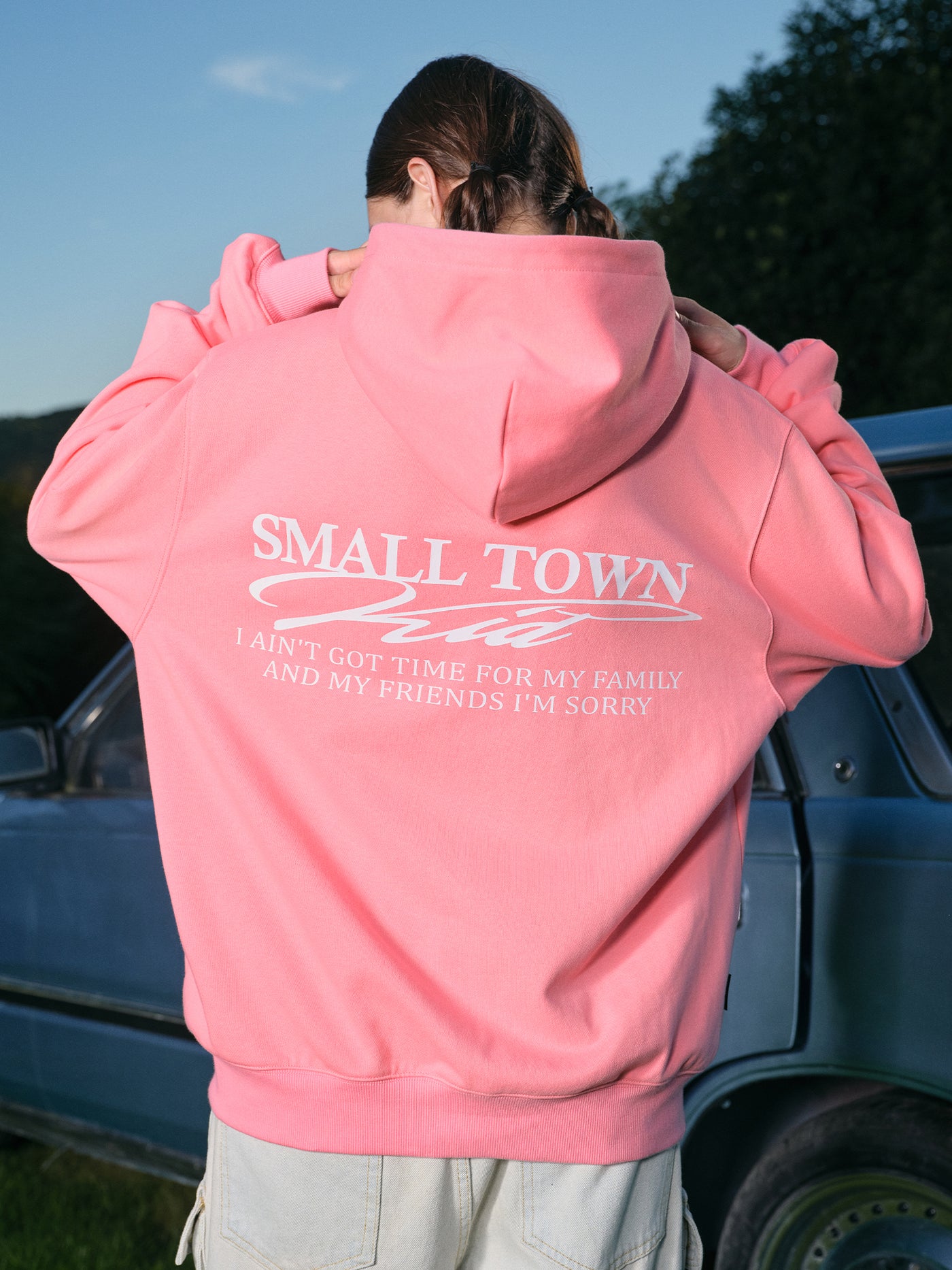 Small Town Kid Font Typography Logo Zip Up Hoodie | Face 3 Face