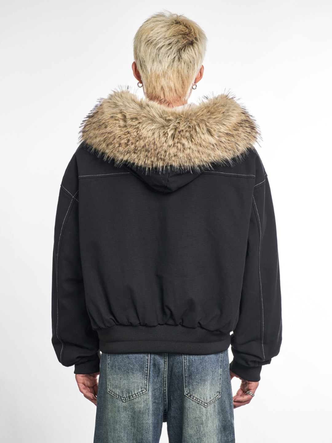 F3F Select Faux Fur Hooded Work Jacket | Face 3 Face
