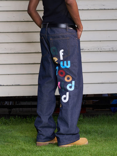 AFGK Rainbow Multi Logo Jeans | Face 3 Face