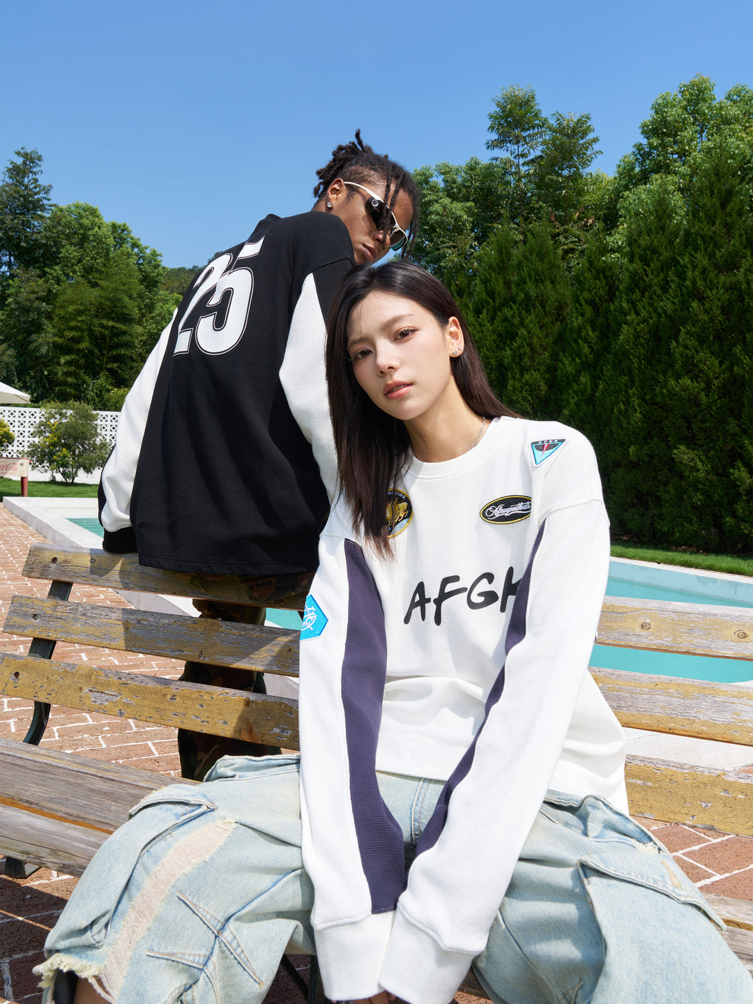 AFGK Badge Waffle Stitching Jersey Long Sleeved Tee | Face 3 Face