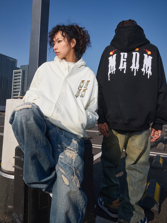 MEDM Candle Logo Button Cardigan Hoodie