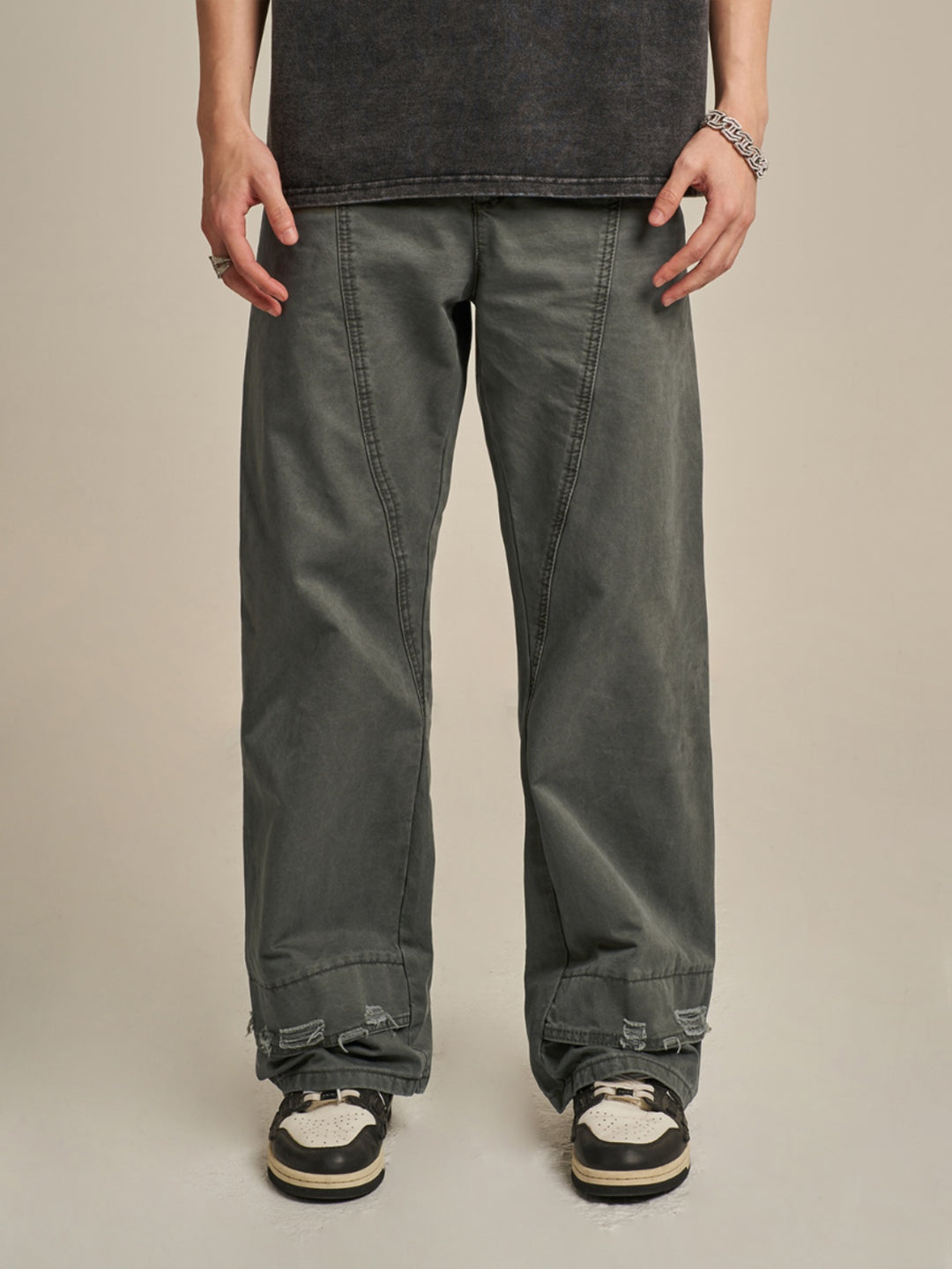F3F Select Torn Design Patchwork Work Pants