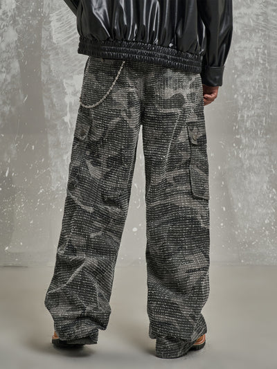 F3F Select Washed Brushed Camouflage Baggy Cargo Pants | Face 3 Face