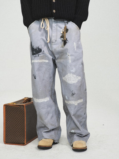 STEEPC Dyed Old Hole Dirty Work Baggy Pants | Face 3 Face