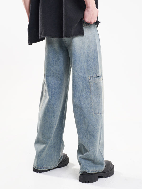 F3F Select Vintage Washed Wide Leg Work Jeans