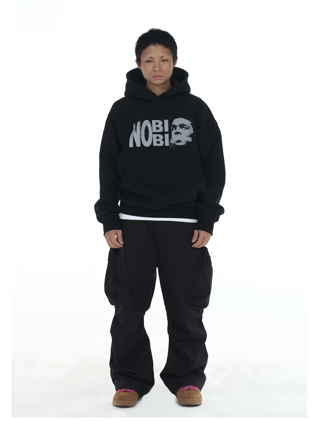 EVILKNIGHT(EK) NOBIBI Slogan Printing Hoodie | Face 3 Face