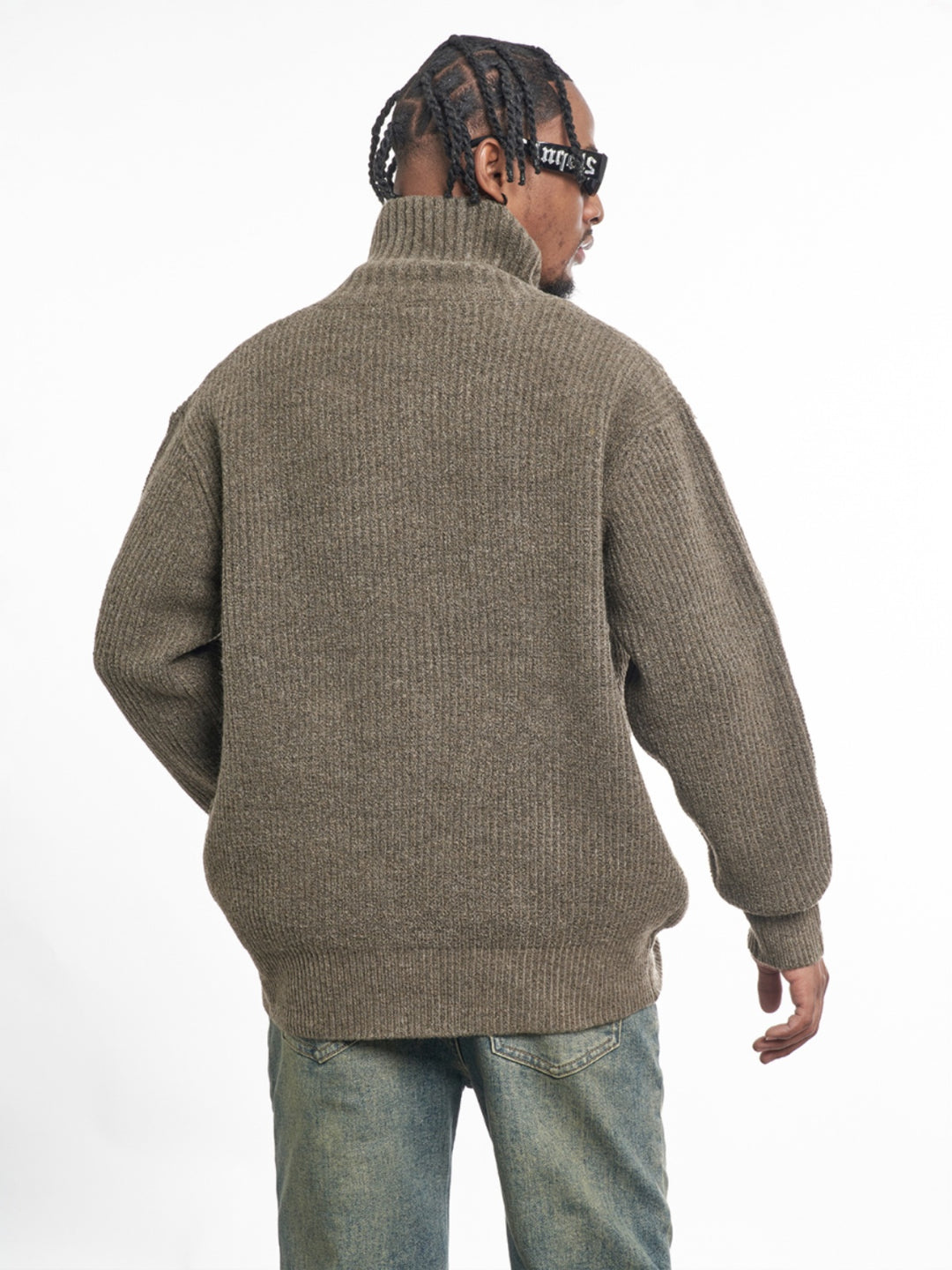 F3F Select High Neck Collar Button Knit Cardigan | Face 3 Face