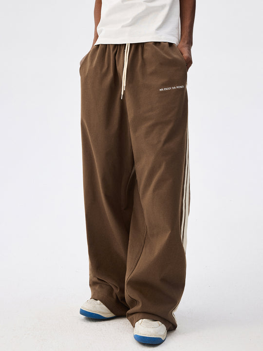 MEDM Side Striped Wide Leg Sweatpants