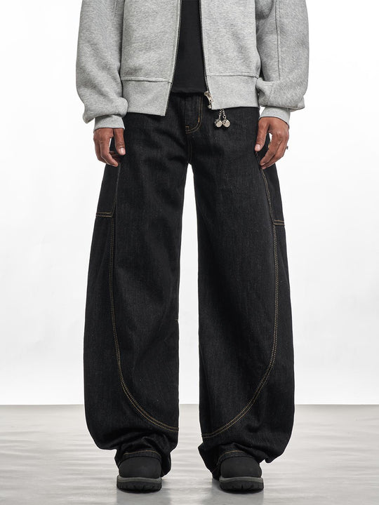 F3F Select Black Balloon Baggy Jeans | Face 3 Face