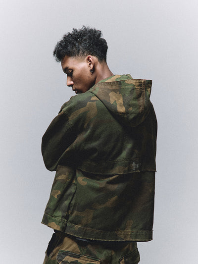 ANTIDOTE Camouflage Damage Hooded Work Jacket | Face 3 Face