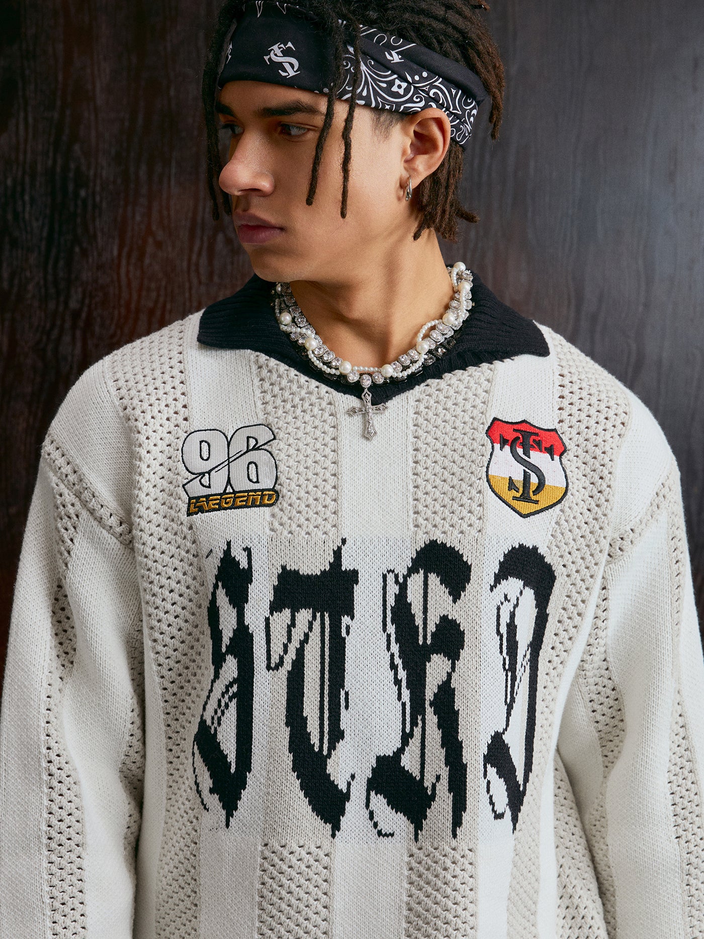 Small Town Kid Striped Knit Polo Sweater | Face 3 Face