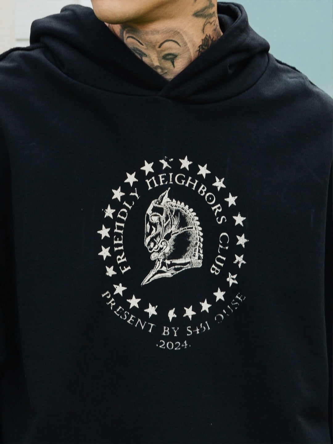 S45 War Horse Medal Stitching Hoodie | Face 3 Face