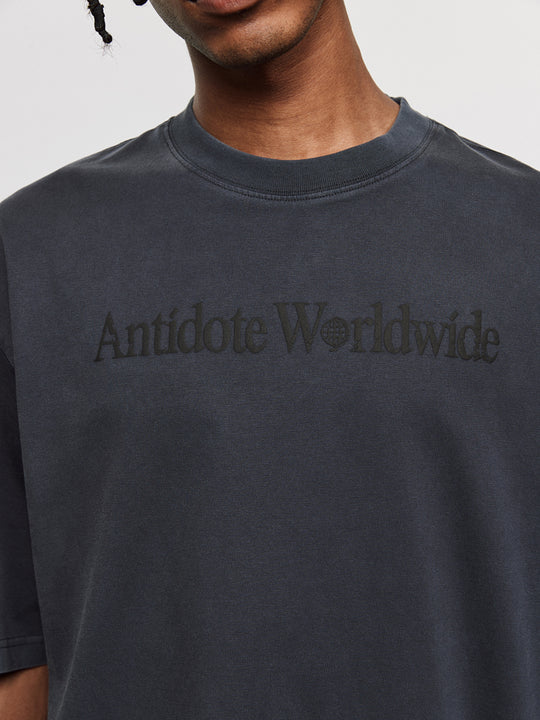 ANTIDOTE Washed Distressed Logo Print Vintage Tee