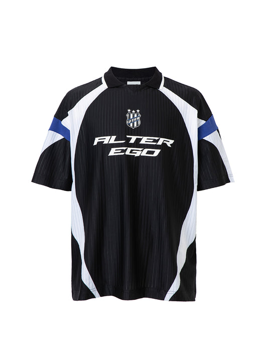 F2CE Splicing Collision Color Uniform Polo Shirt