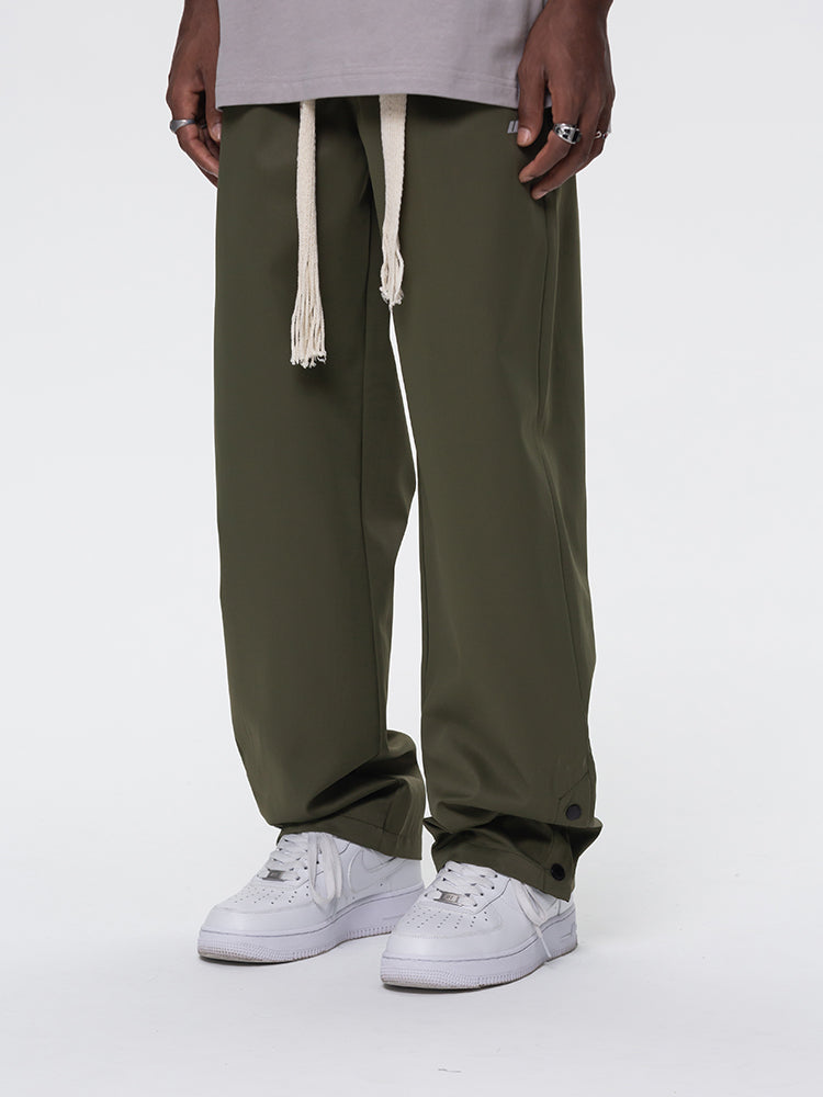 UNTILWERICH Drawstring Buttoned Athletic Pants | Face 3 Face