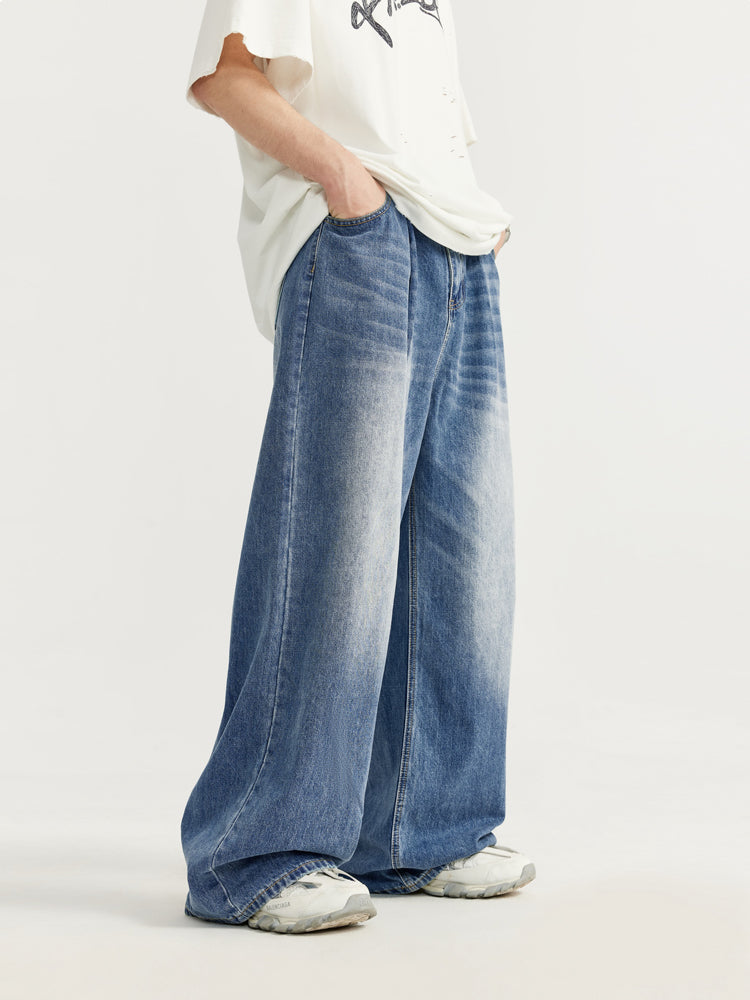 F3F Select Washed Wide Leg Tuck Jeans