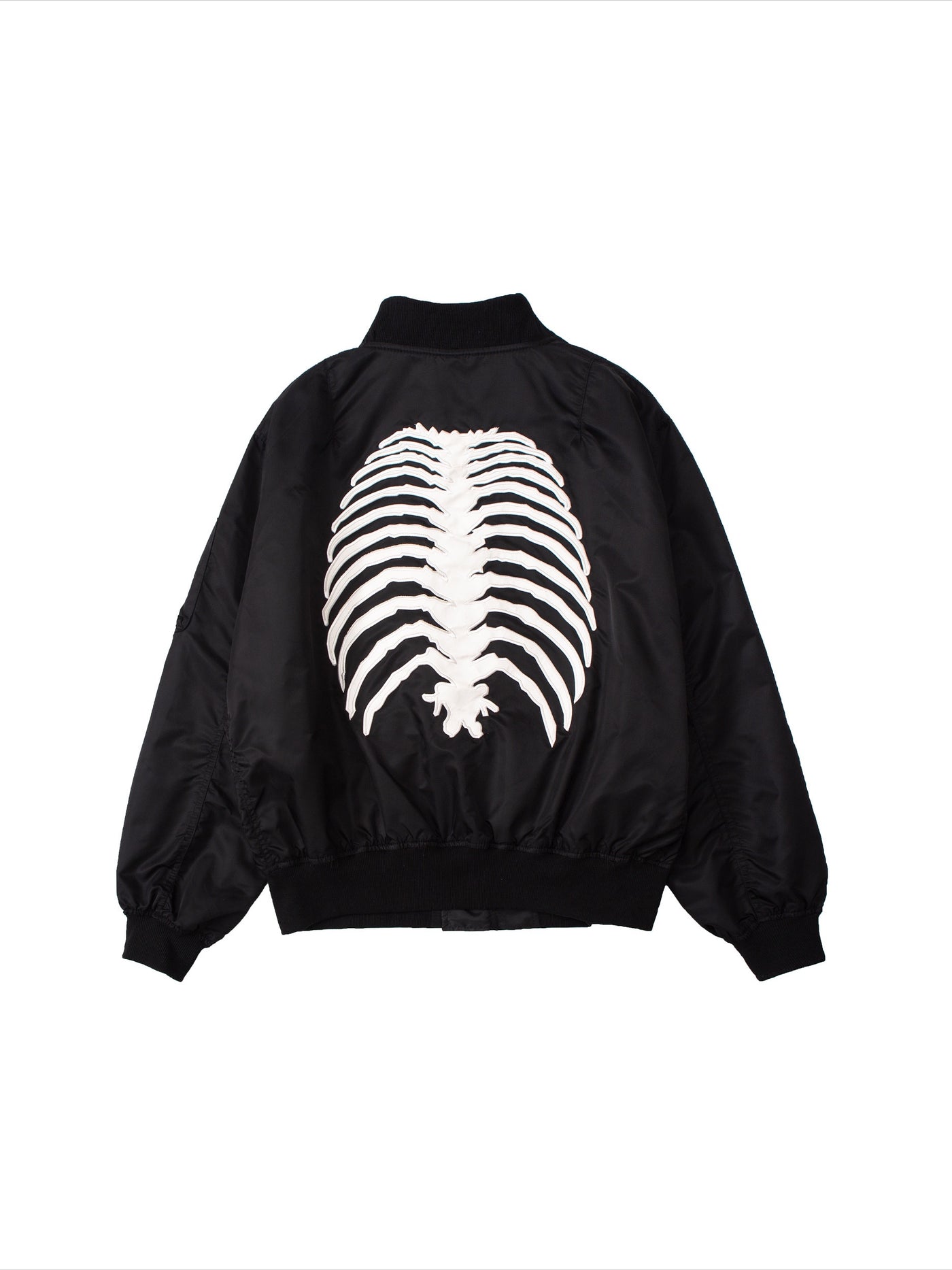F3F Select Embroidery Skull Skeleton Zipper Flight Jacket