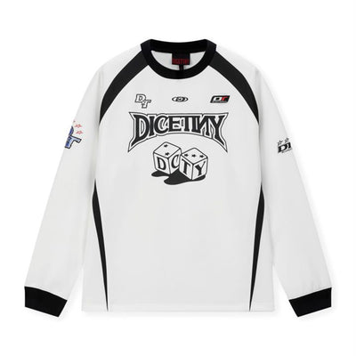 DICETINY Dice Logo Printing Long Sleeved Sports Jersey Tee | Face 3 Face