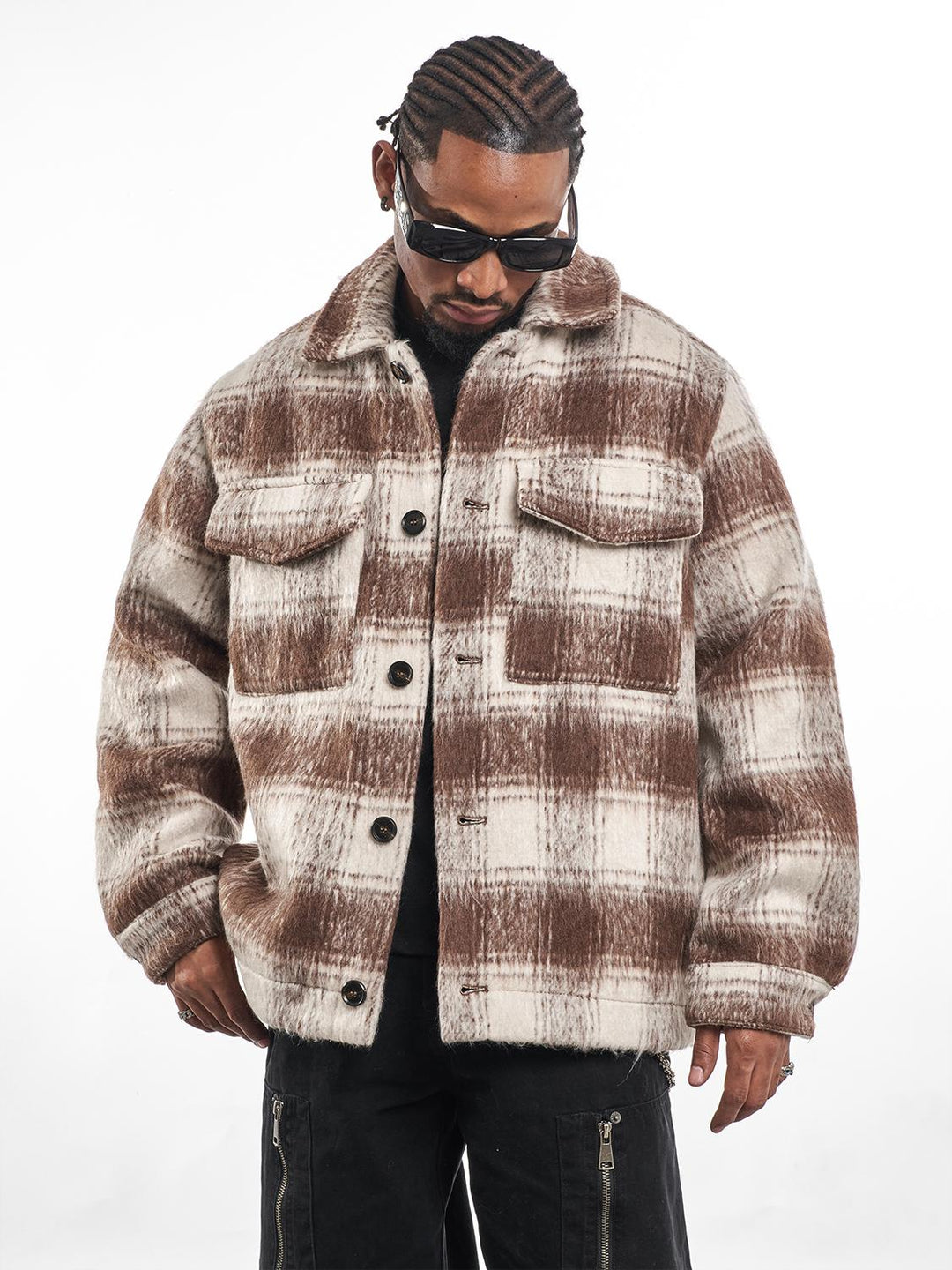 F3F Select Brushed Plaid CPO Shirt Jacket | Face 3 Face