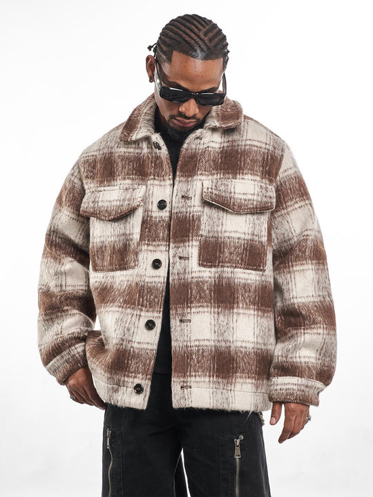 F3F Select Brushed Plaid CPO Shirt Jacket | Face 3 Face