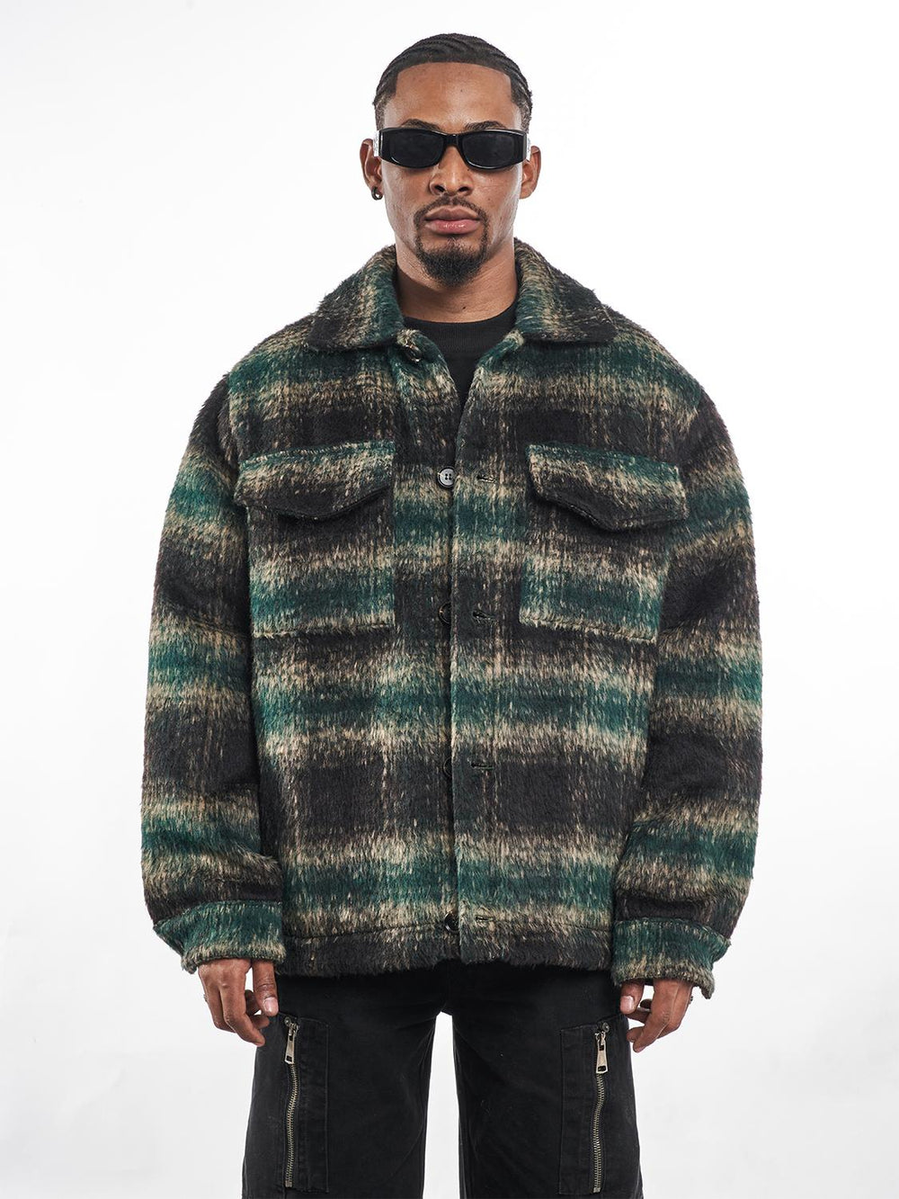 F3F Select Brushed Plaid CPO Shirt Jacket | Face 3 Face