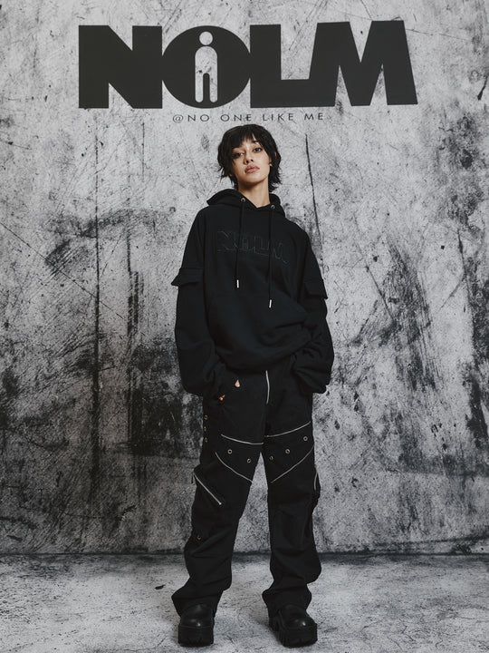 STEEPC NOLM Embroidered Logo Loose Hoodie | Face 3 Face