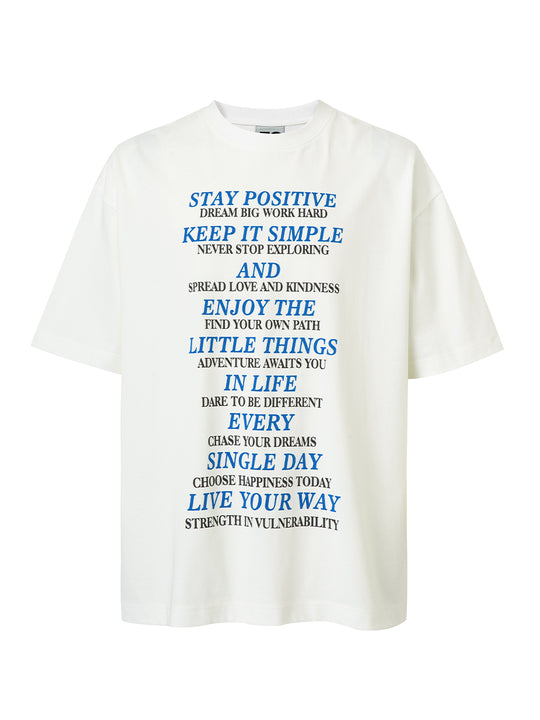 F2CE Blue Slogan Letter Print Tee