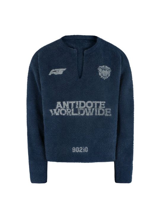 ANTIDOTE Imitation Mink Sports Print Knit Sweater | Face 3 Face
