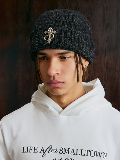 Small Town Kid 3D Metal Logo Beanie | Face 3 Face