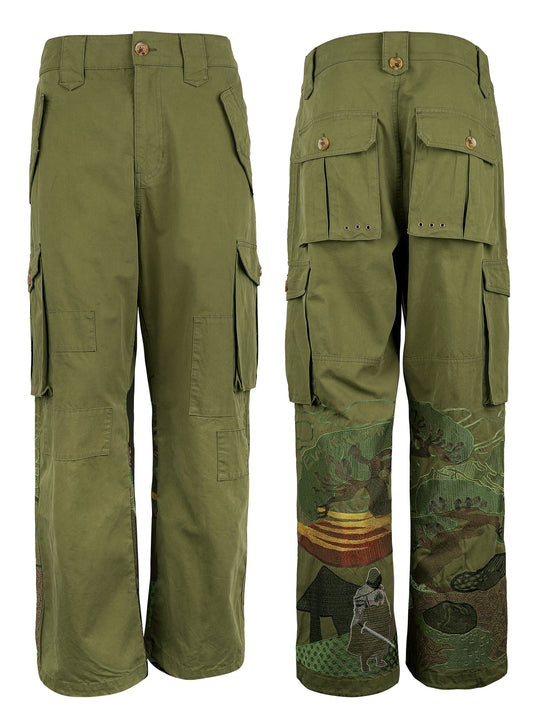 EVILKNIGHT(EK) Knight Heavy Embroidery Craft Pockets Work Cargo Pants