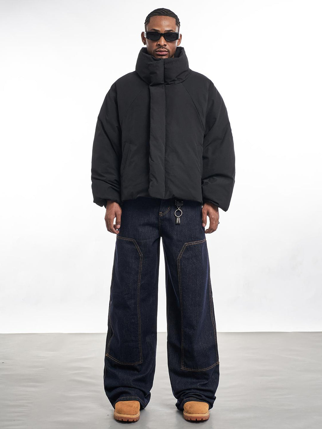 F3F Select Stitch Lines Dark Blue Double Knee Jeans | Face 3 Face