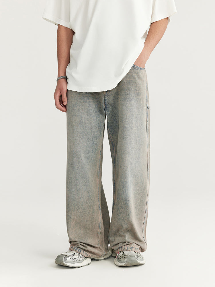 F3F Select Retro Wash Cut Wide Leg Jeans