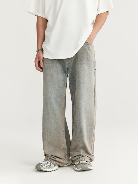 F3F Select Retro Wash Cut Wide Leg Jeans