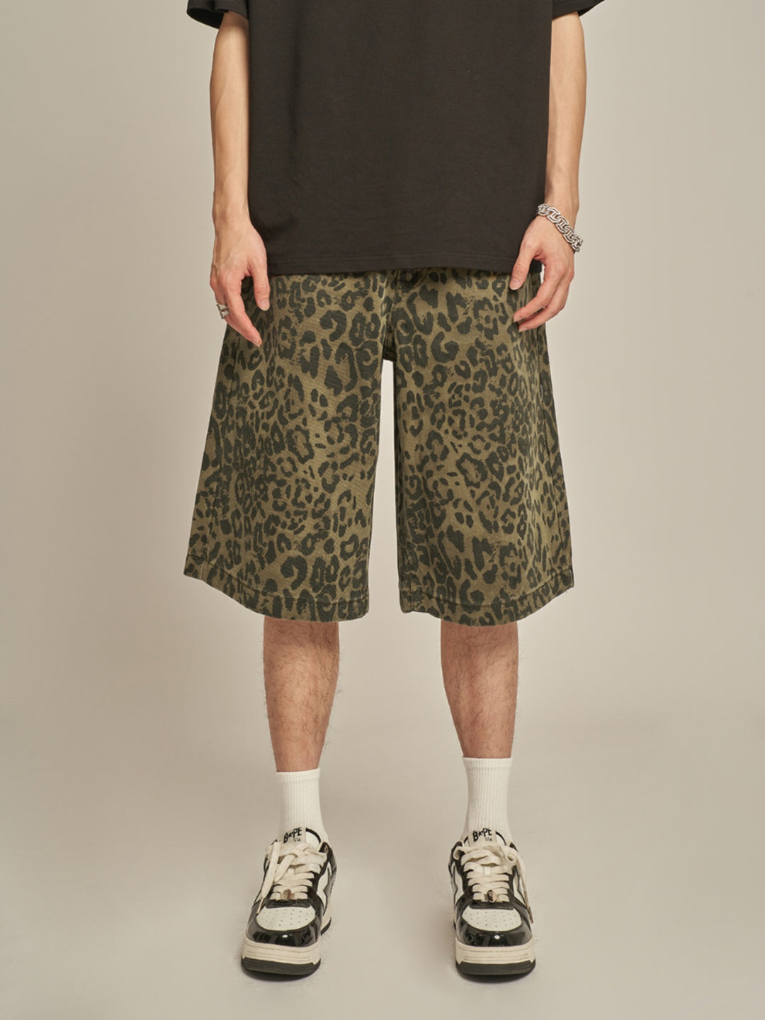 F3F Select Micro Stretch Leopard Shorts