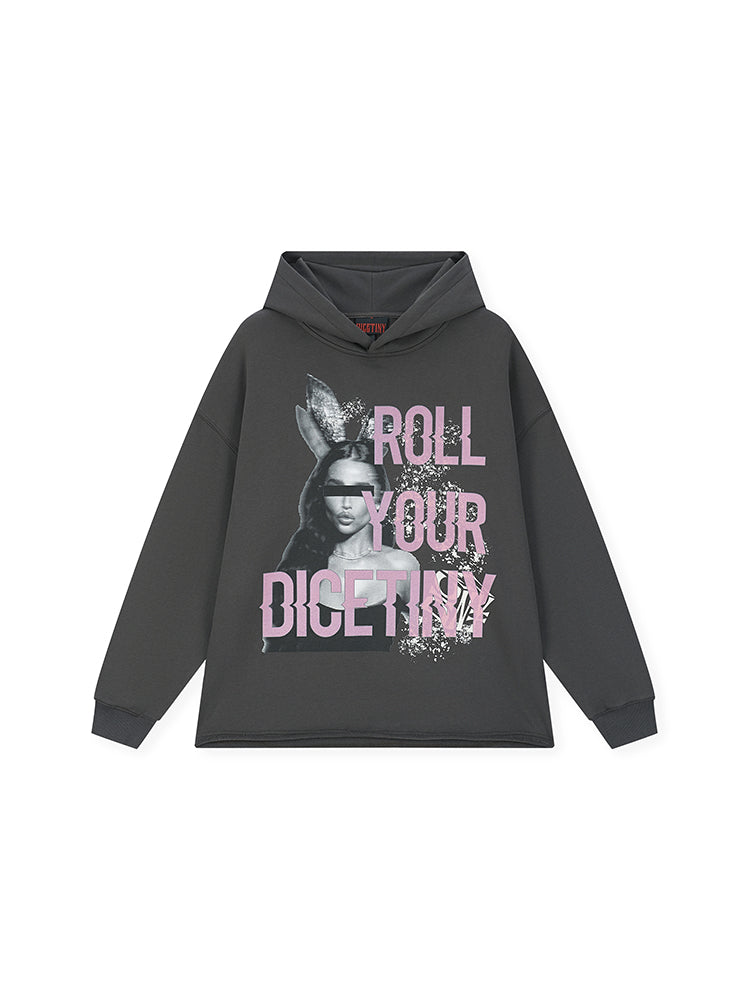 DICETINY Bunny Girl Print Hoodie | Face 3 Face