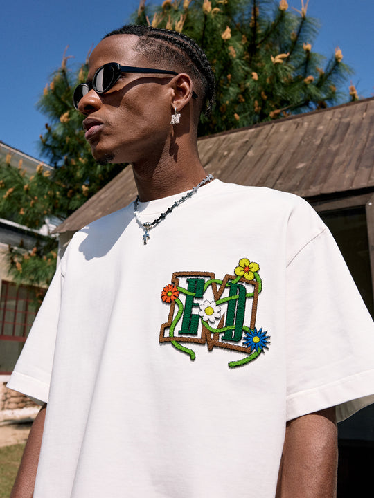 MEDM Floral Toothbrush Embroidery Tee