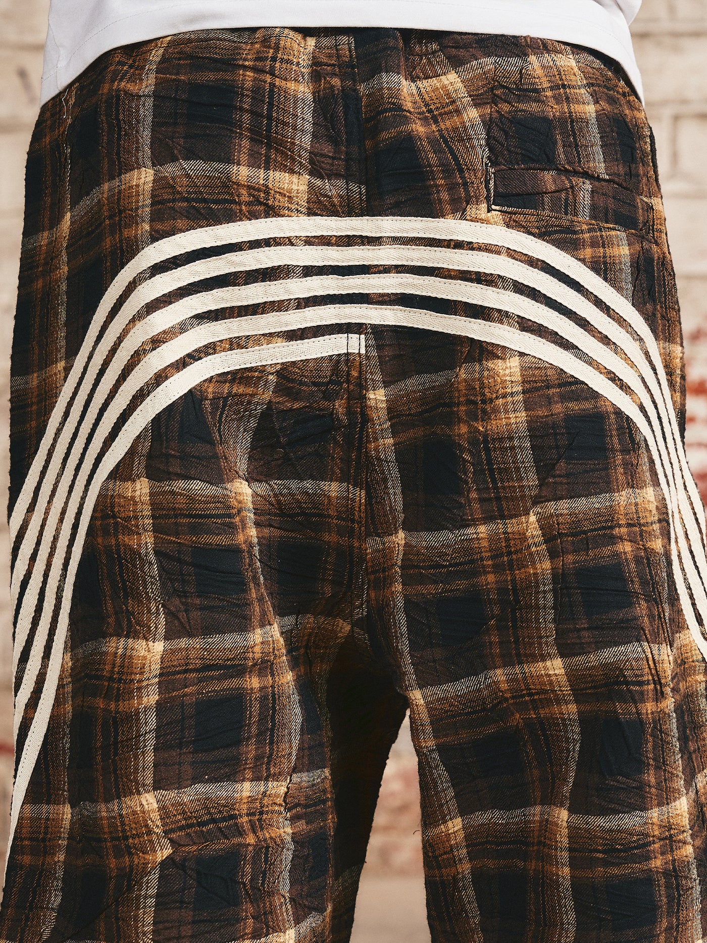 S45 Bar Stripes Plaid Baggy Pants | Face 3 Face