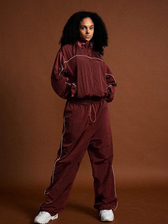 MHARF Burgundy Vintage Sport Windbreaker | Face 3 Face