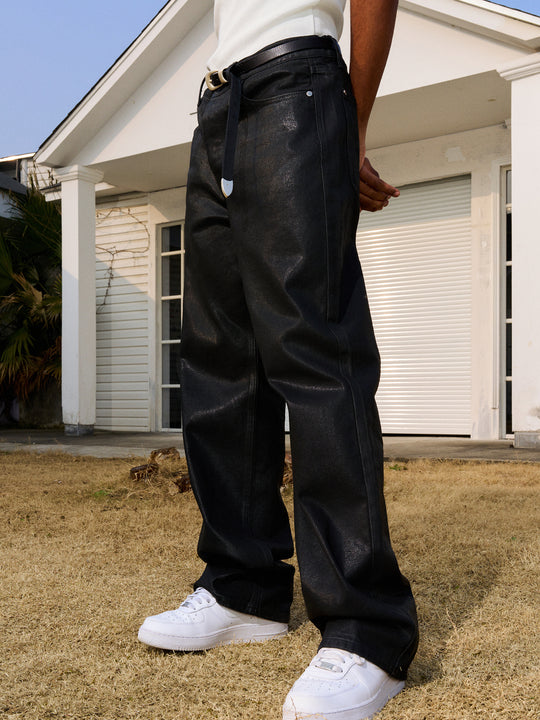 AFGK Brushed Wax Slim Straight Pants