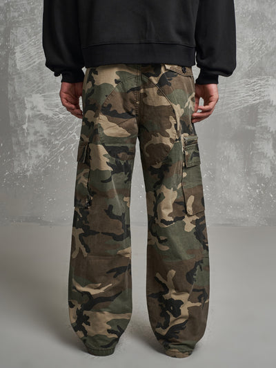 F3F Select Basic Camouflage Multi Pocket Cargo Pants | Face 3 Face