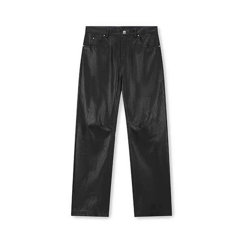 DICETINY Double Pleated Leather Pants | Face 3 Face