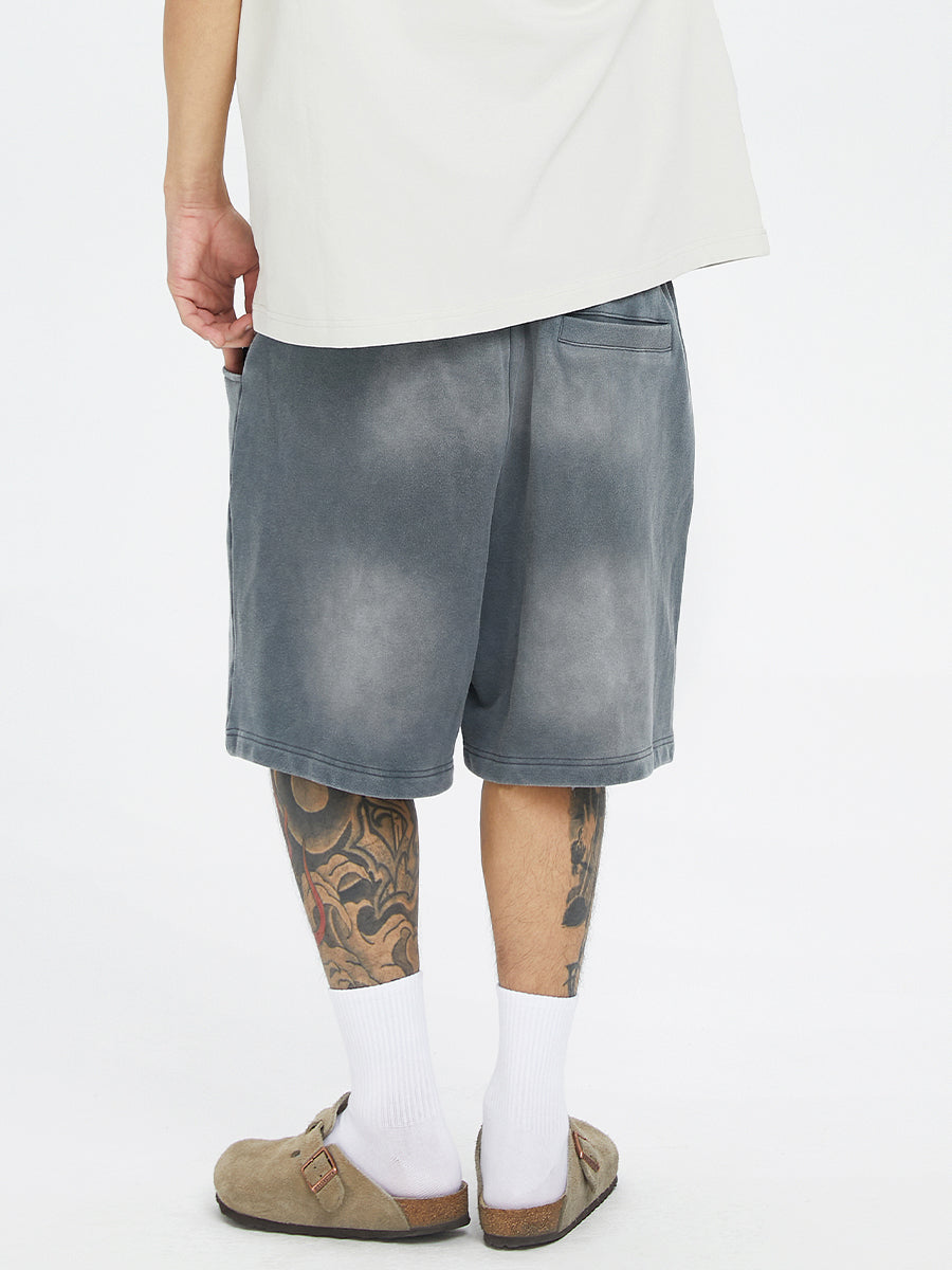 F2CE Gradient Distressed Basic Dirty Sweat Shorts
