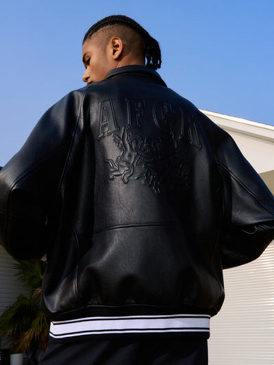 AFGK Angel Leather Varsity Jacket