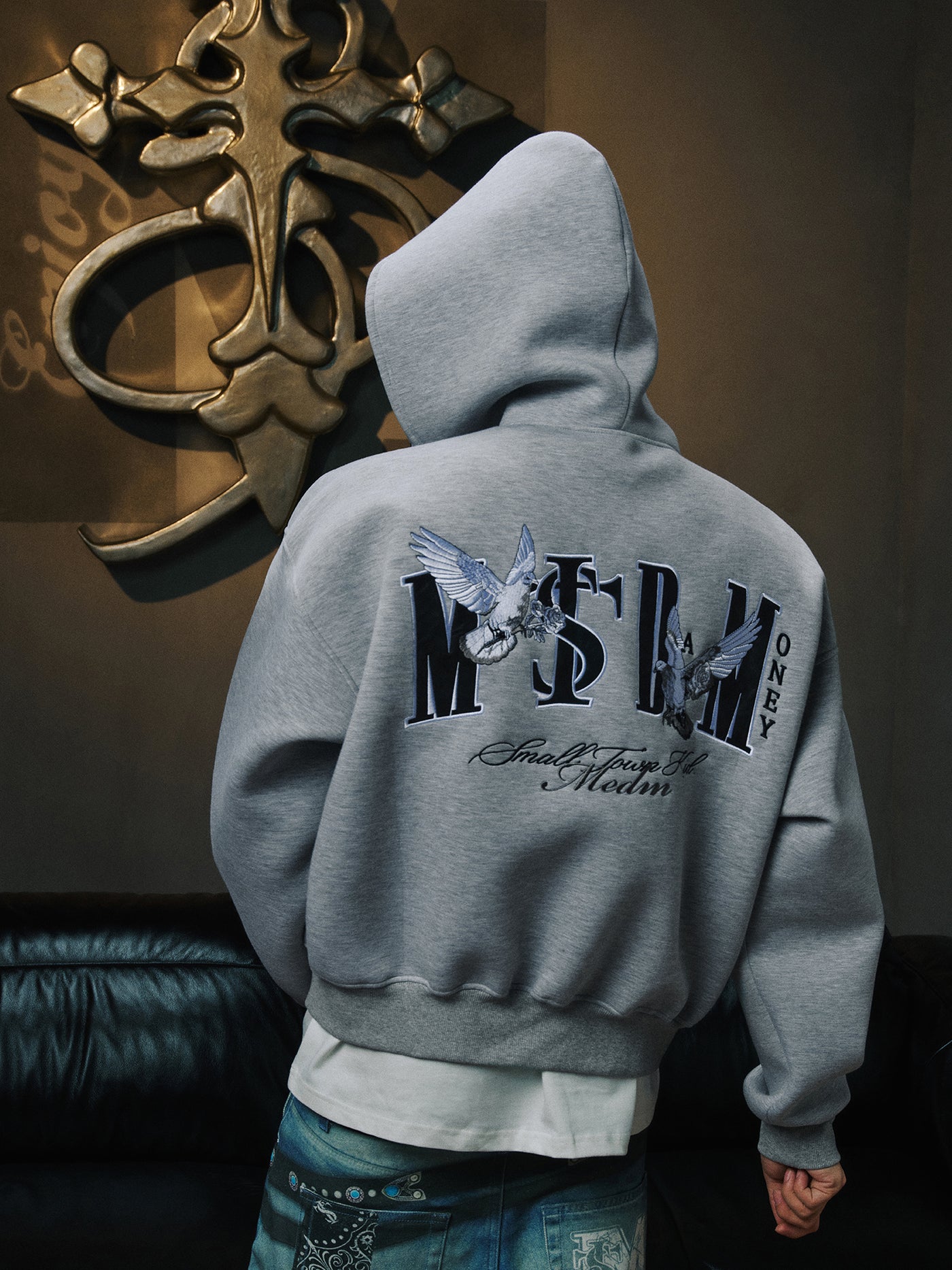 Small Town Kid x MEDM Peace Dove Logo Zip Up Hoodie | Face 3 Face