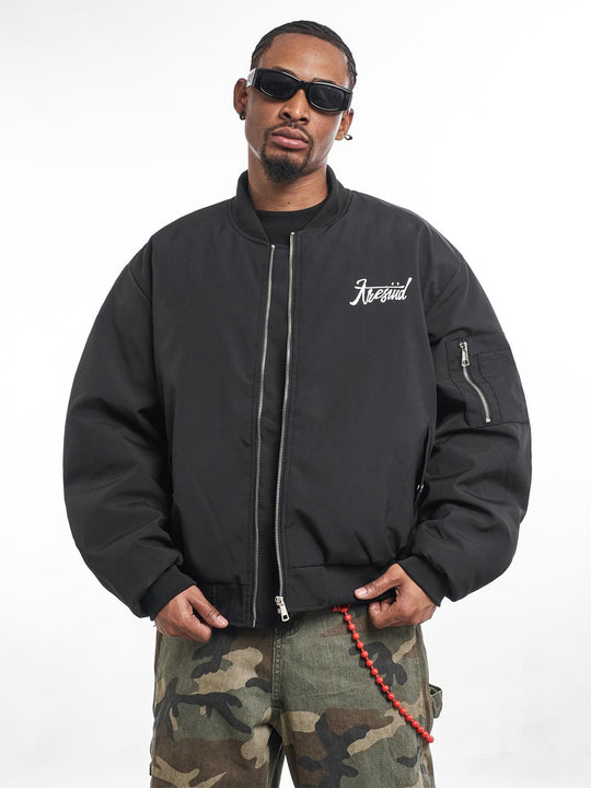 F3F Select Letters Embroidered MA-1 Bomber Jacket | Face 3 Face